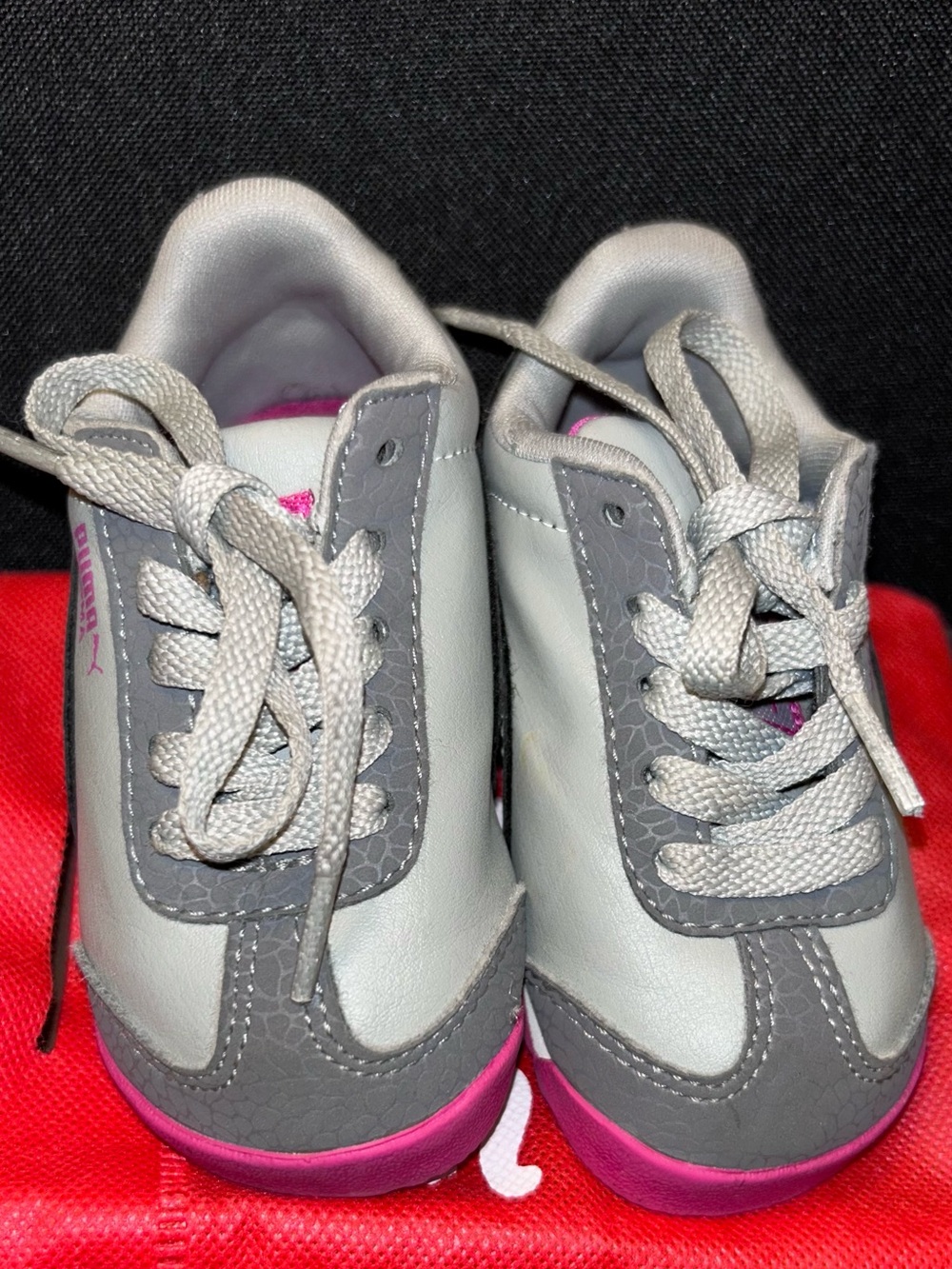 Puma Kids Gray and Pink Low-Top Sneakers